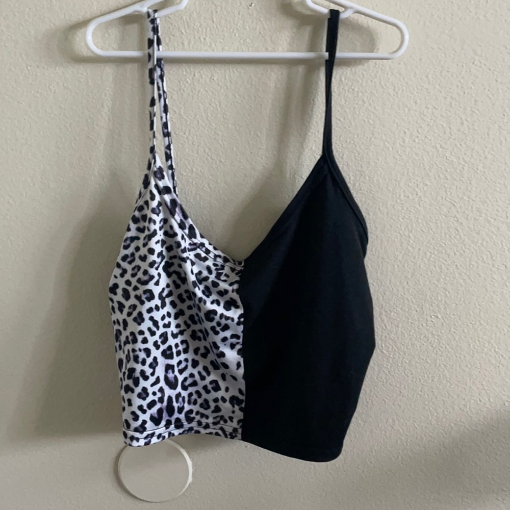 Black and Cheetah Top